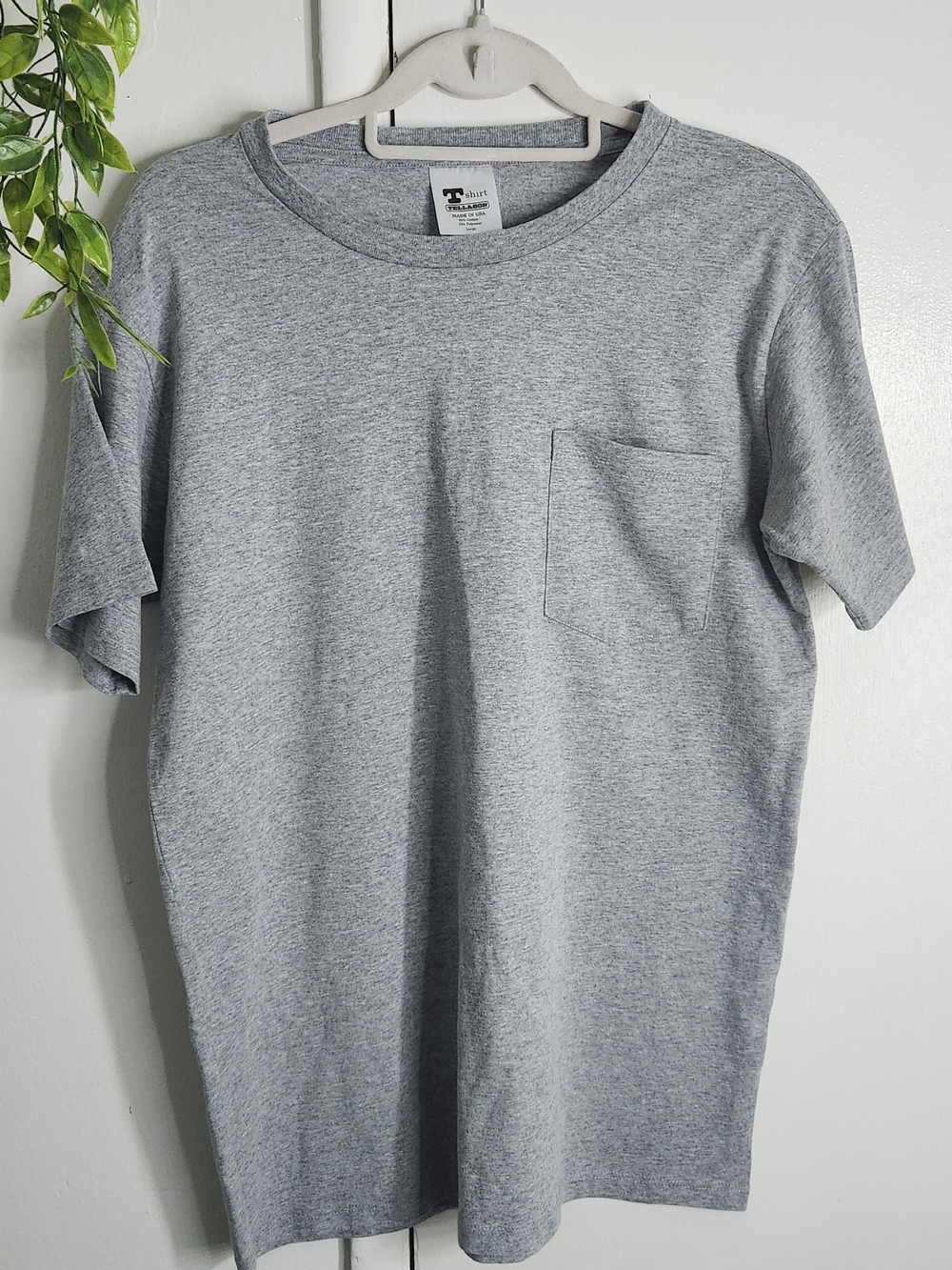 🔥Tellason Made in USA Pocket Tee 🇺🇸 Heather Gray Luxury Essential Size L